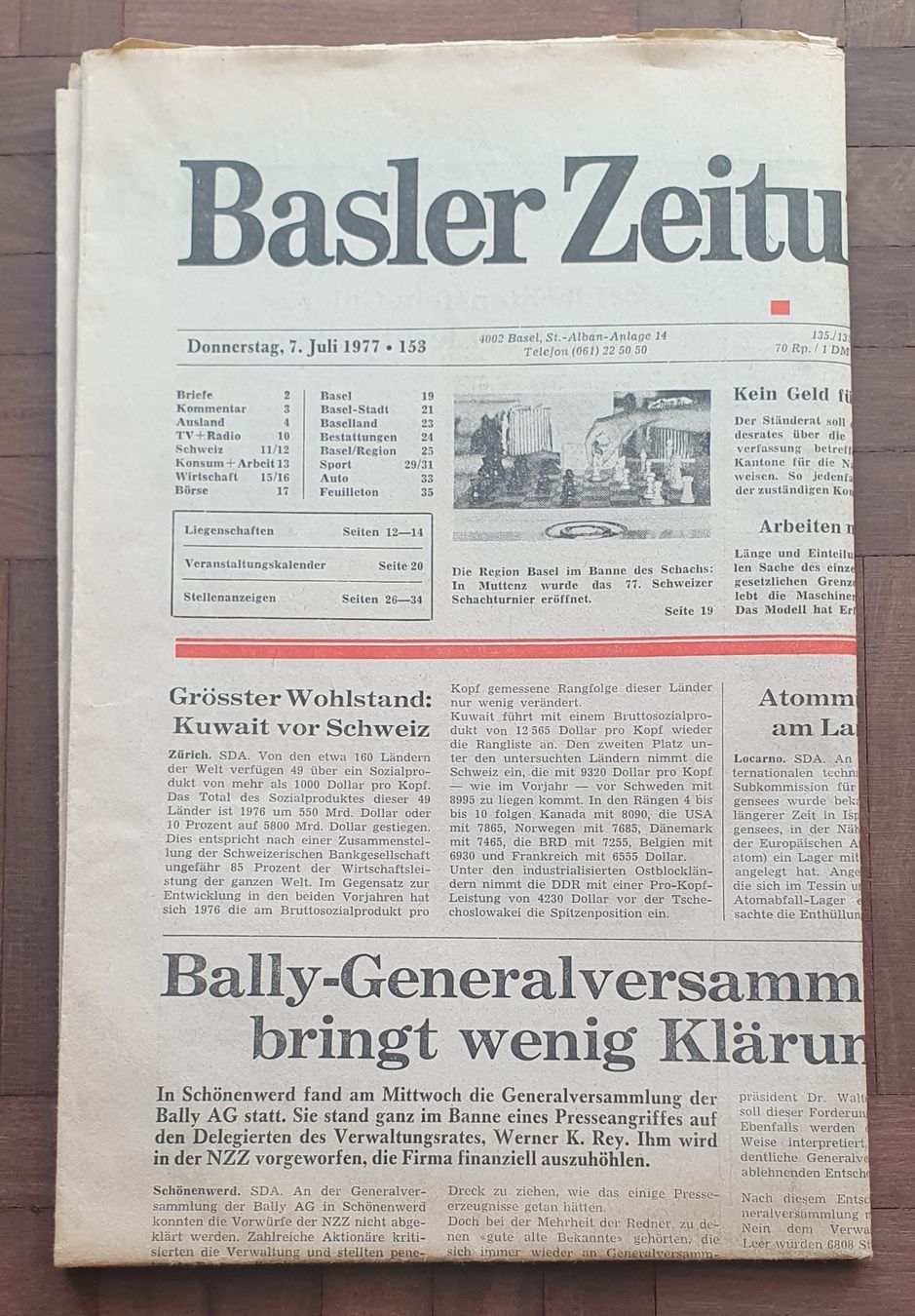 Zeitschriften & Magazine: Basler Zeitung vom 7.7.1977 – Gebraucht aus Kreuzlingen von Rschweiz1