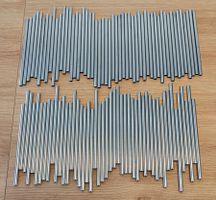 100Stk. Edelstahl Trinkhalme - silber, gerade, 13 x 6mm