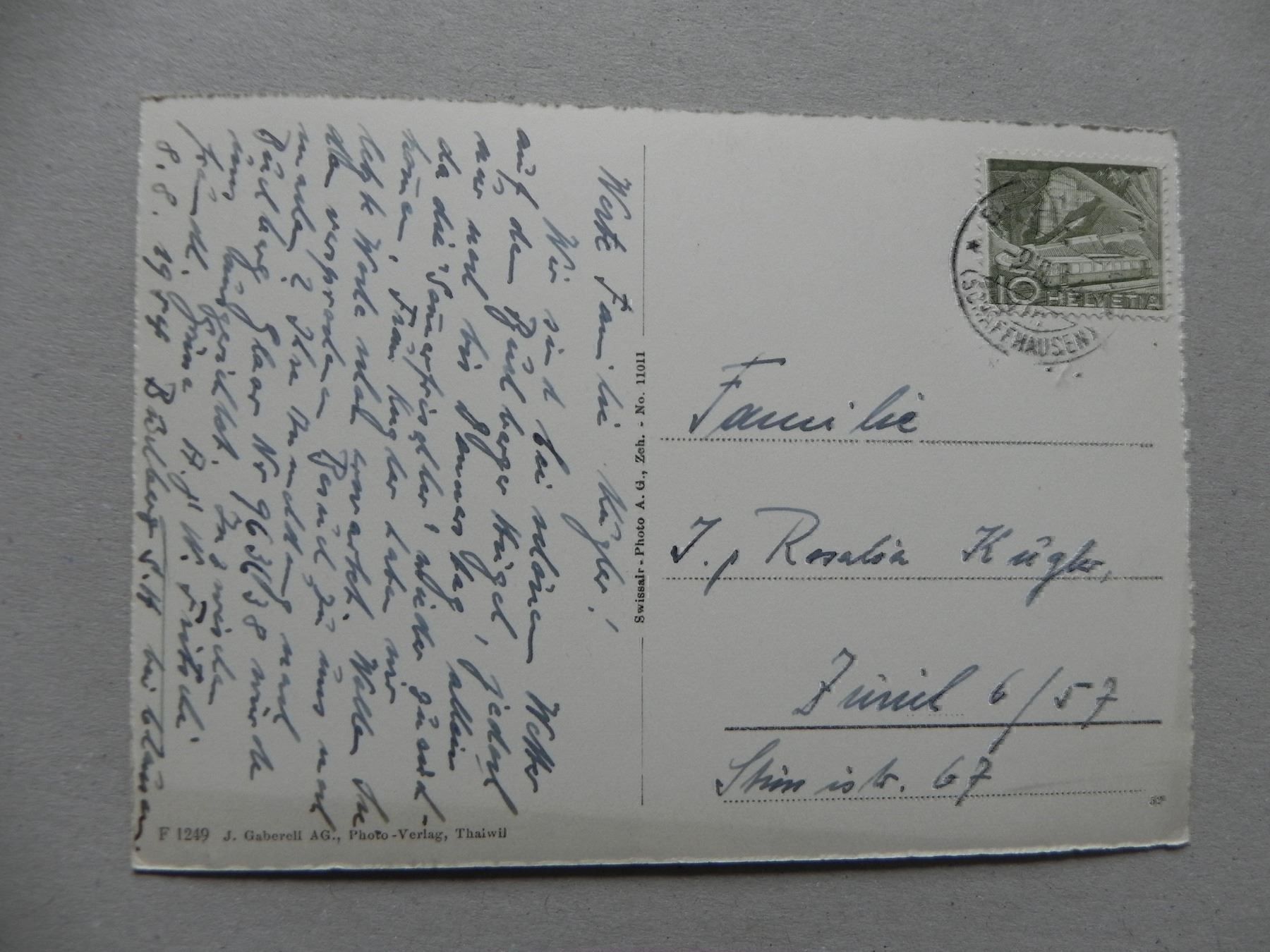 Cartoline postali: Ansichtskarte Buchberg SH Flugaufnahme – Usato da Siebnen venduto da krimsie 1