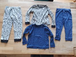 Jungen Pyjamas 2 Stück blau grau Grösse 110 /116