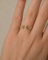 925 Sterling Silber 24K Ring grössenverstellbar mit Zirkonia