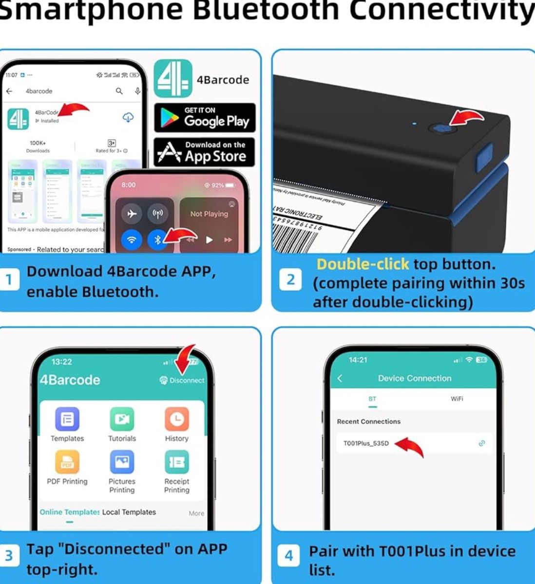 Stampanti: ORGSTA T001 Plus Etikettendrucker Bluetooth USB – Nuovo e nell'imballaggio originale da Suhr venduto da SchnapperCH 4