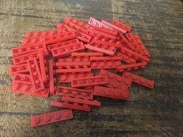 lego 3710 lot de 5p pièces Red Plate 1 x 4