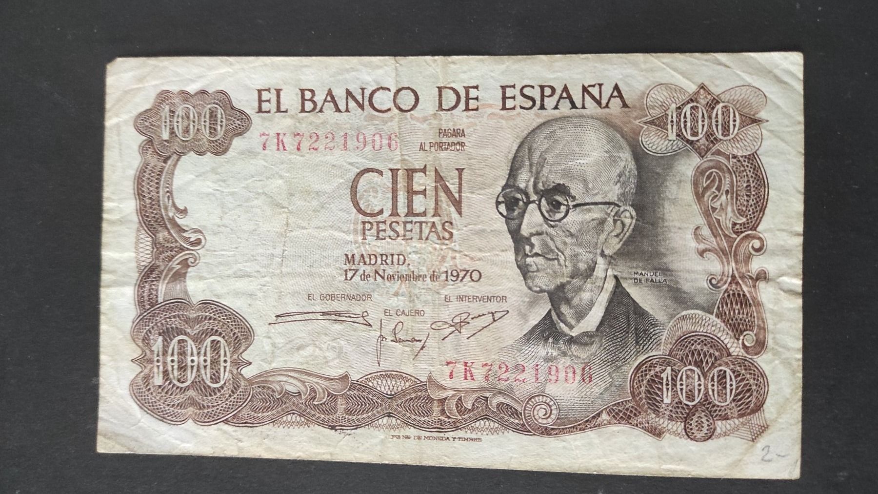 Billets de banque: 5 pesetas 1970 – D'occasion à Couvet par lulul