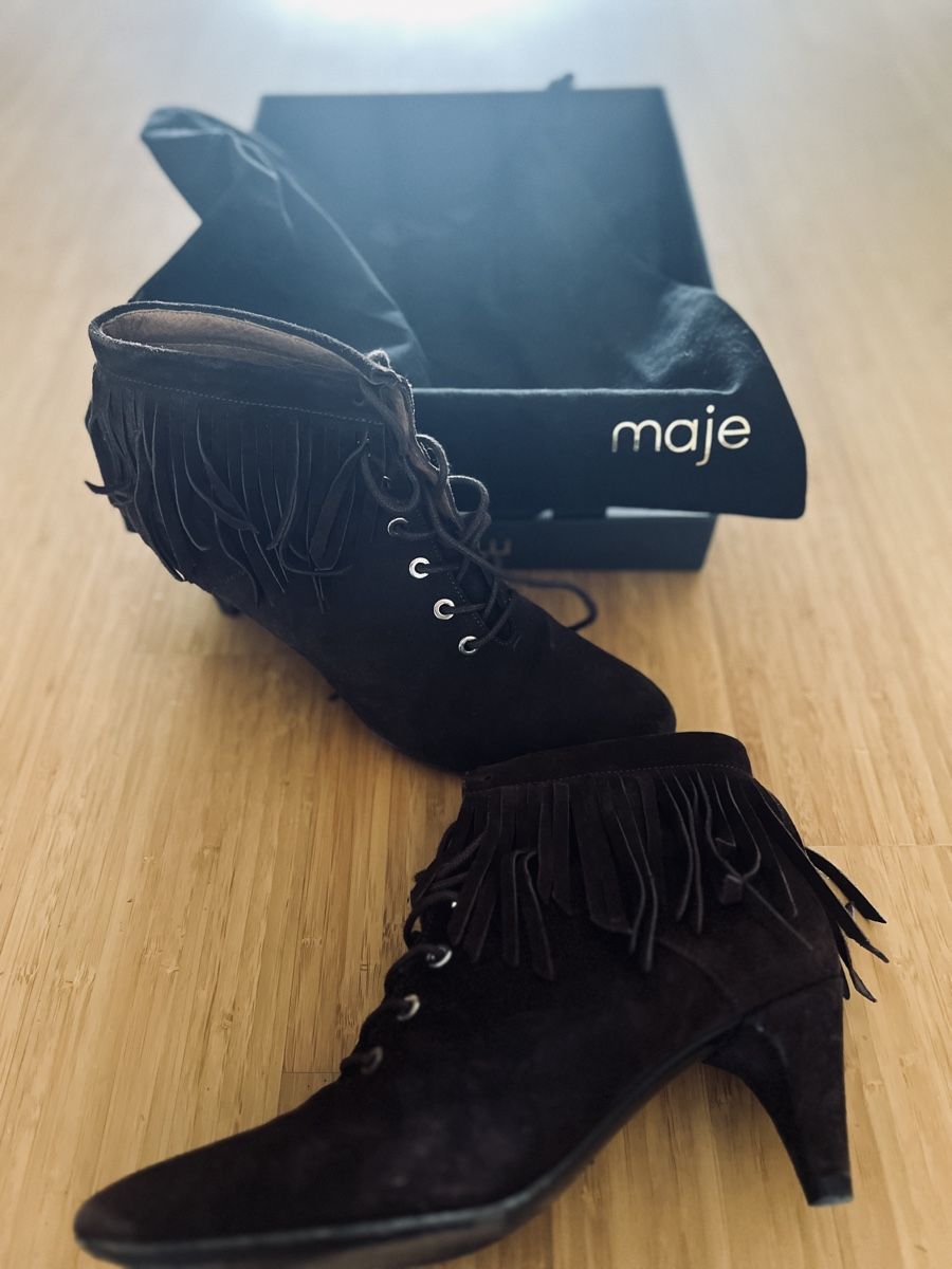 Maje Damenschuhe: Maje bottines en daim marron avec franges 40 – Gebraucht aus Nyon von ikel78 2