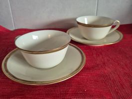 2 tasses et sous-tasses porcelaine Langenthal ancienne