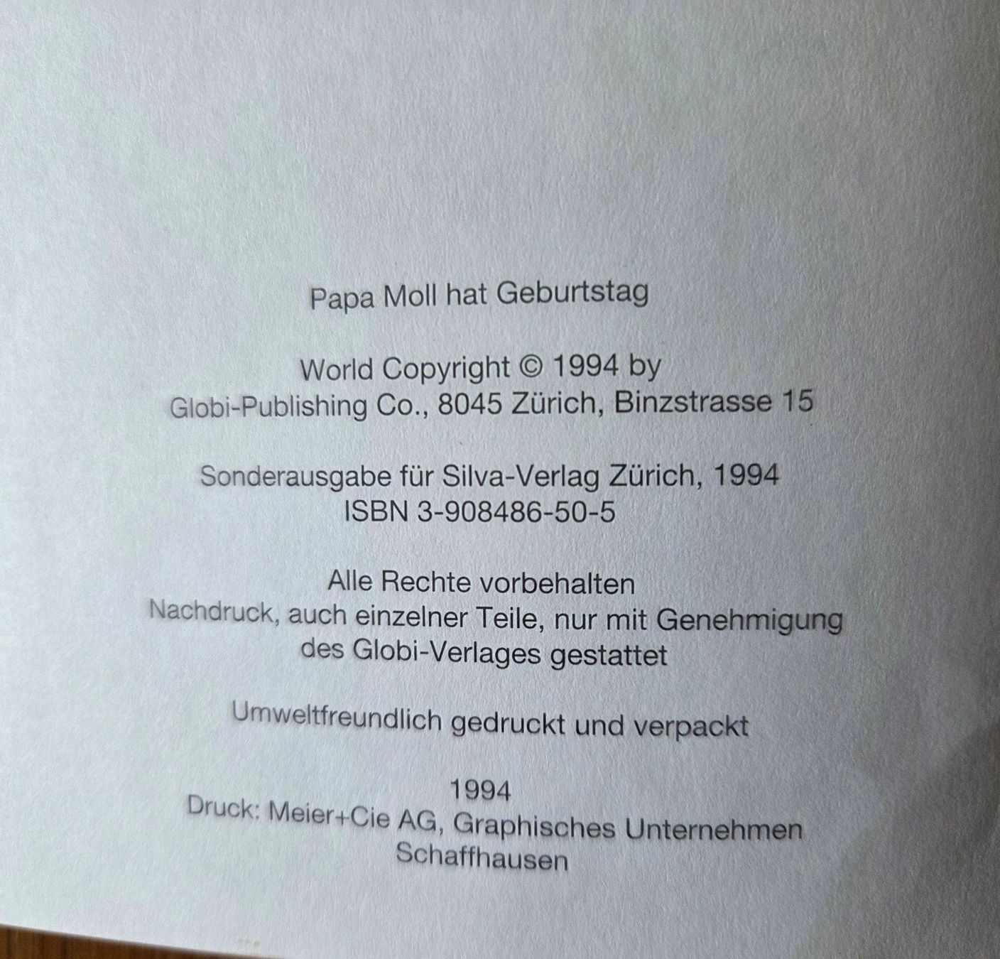 Comics: Papa Moll hat Geburtstag – Gebraucht aus Gossau SG von tenerife11 2