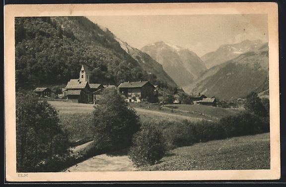 Cartoline postali: AK Elm /Glarus, Ortspartie mit Kirche – Usato da Berlin venduto da bartko-reher