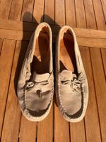 Wie neu: Beige Mokassins, Grösse 40, als Hausschuh/draussen