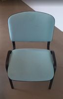 Set aus 8 mintgrünen Büro-/Wartezimmerstühlen