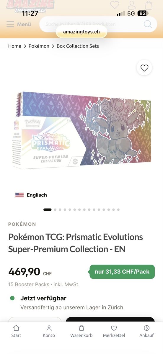 Pokémon Carte collezionabili: Pokémon TCG Prismatic Evolutions Super-Premium Collection – Nuovo e nell'imballaggio originale da Münchwilen TG venduto da yellowstorm 2