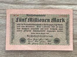 1923 Reichsbanknote fünf Millionen Mark