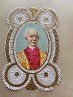 Papst Leo XIII Spitzenrand Helgeli Heiligenbildchen