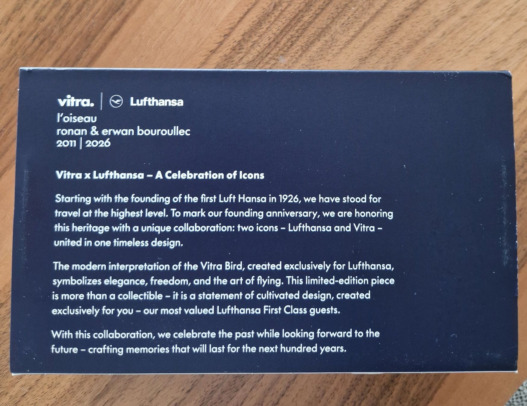 Lufthansa Figurines: Vitra Bird Lufthansa - First Class limited Edition – Neuf avec emballage d'origine à Wettingen par kruemi 3