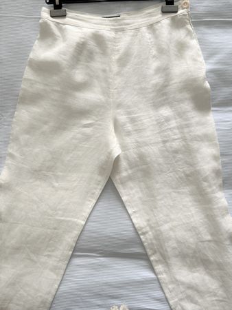 Pantalon vintage lin blanc GennyWay, T/40, parfaite état