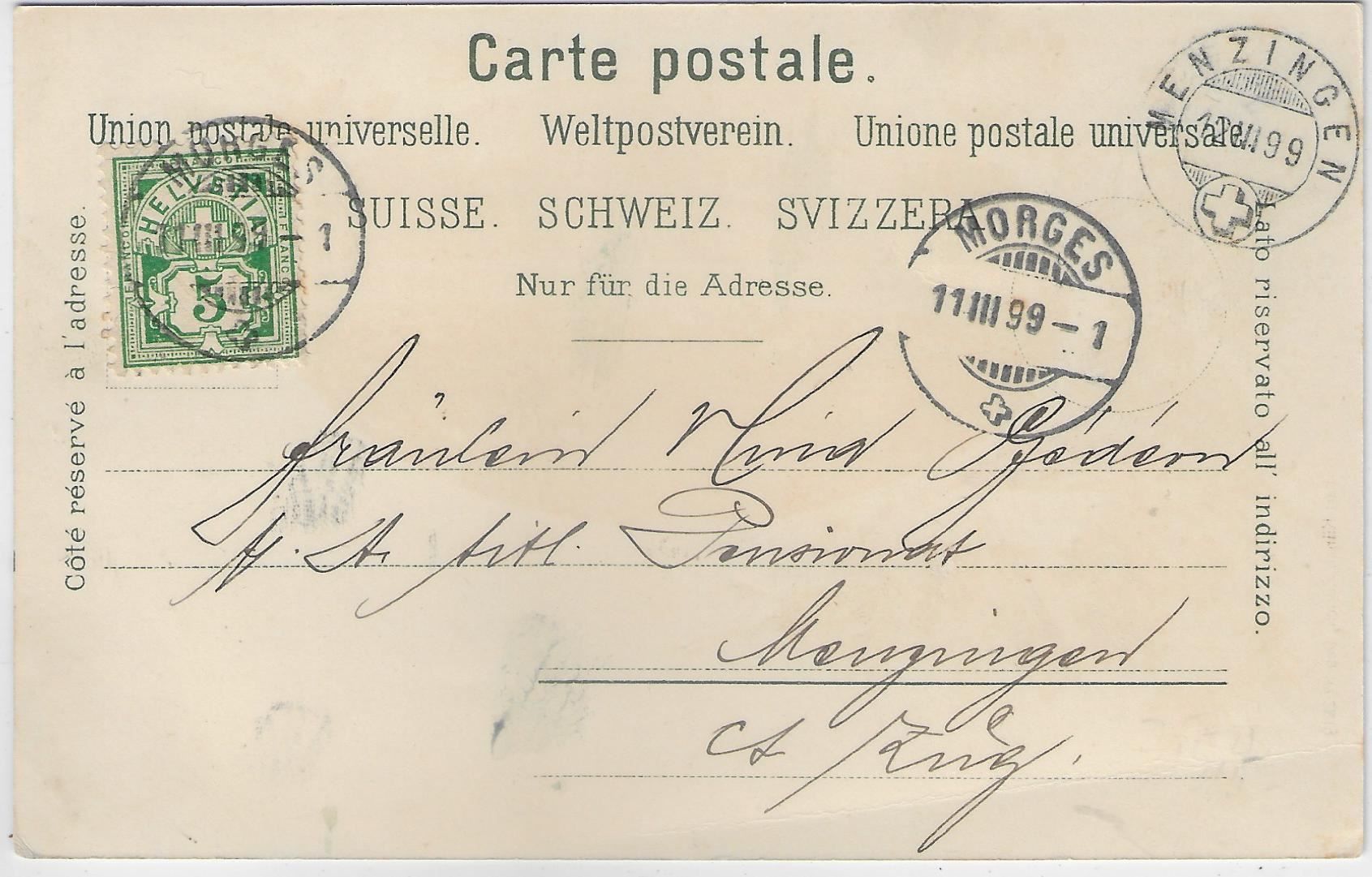 Cartoline postali: Souvenir de Morges - Litho 1899!!! – Antico da Ettingen venduto da Kartenplanet 1