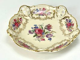 ROSENTHAL - Dekorative Schale mit Blumenmuster und Goldrand