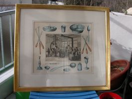 Farblithographie 1843 "Die Zinngiesser"