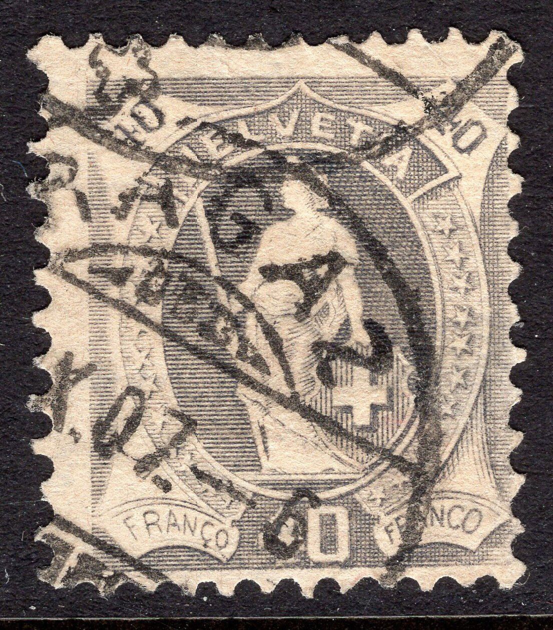 Alle Briefmarken: ++++TOP Stehende Helvetia 89A, SBK 300.- – Gebraucht aus Samnaun-Compatsch von Muckimu