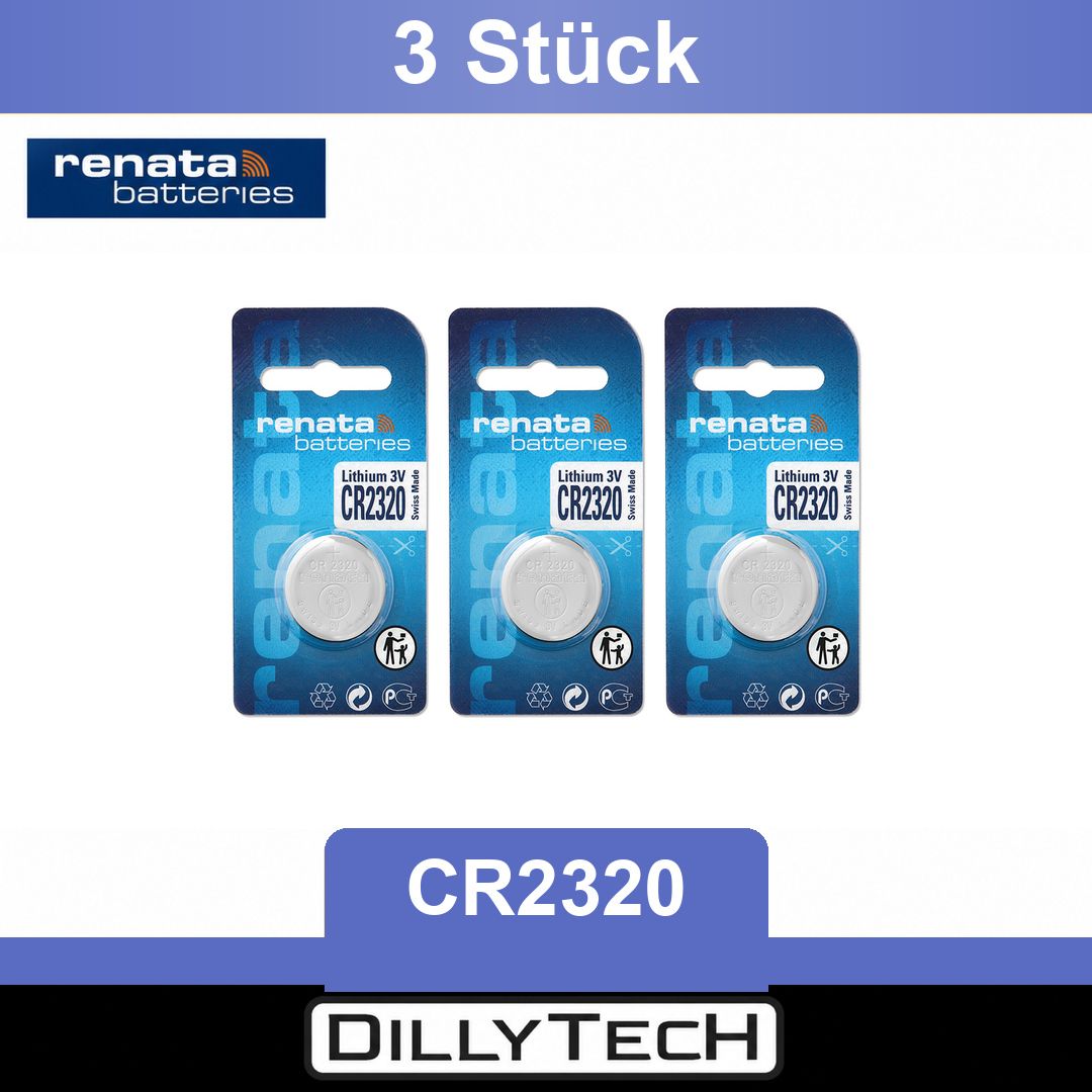 Akkus & Batterien: Renata CR2320 Lithium Knopfzellenbatterie - 3 Stk. – Neu und originalverpackt aus Meilen von DillyTecH