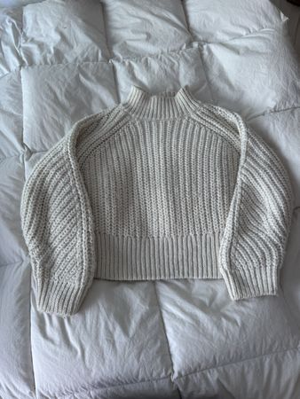 Pull en maille blanc H&M col montant taille M bon état