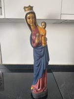 Holzfigur Muttergottes mit Kind bemalt guter Zustand