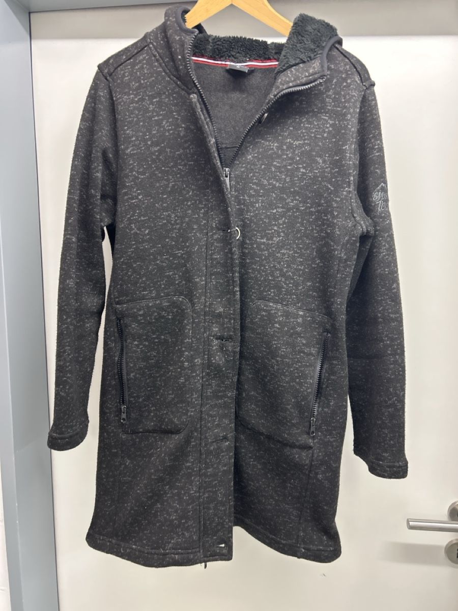 Tchibo Mäntel: Strickfleece-Mantel von Tchibo, Grösse M, schwarzmeliert – Gebraucht aus Erlinsbach SO von hallon480