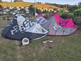 Kitesurf Set North Rebel 9m 12m mit Bar und Trapez