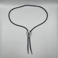 Boho Bolo Halskette Schwarz Türkis Stein