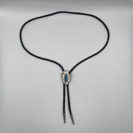 Boho Bolo Halskette Schwarz Türkis Stein