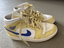 Jordan 1 Mid gelb/blau, Grösse 37.5 - basket vraie !