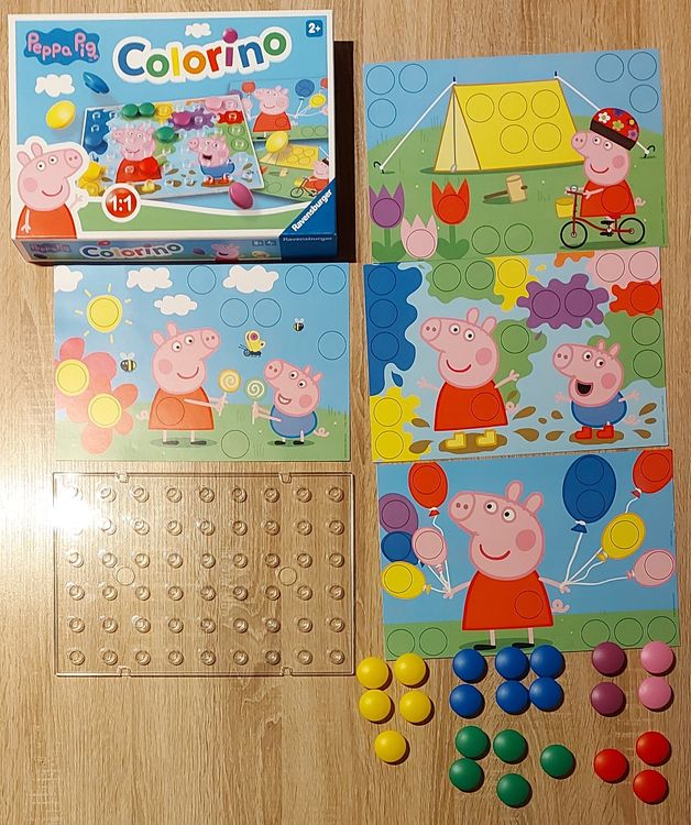 Ravensburger Colorino – Peppa Pig – Jeu éducatif Des Couleurs Dès 2 Ans – 31 Pions Extra-larges – Motricité Et Créativité – 20892