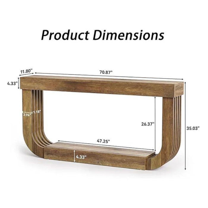 Tavoli: Konsolentisch 180cm 2 Ebenen Holz U-Design – Nuovo e nell'imballaggio originale da Gretzenbach venduto da Genfi-Shop 1