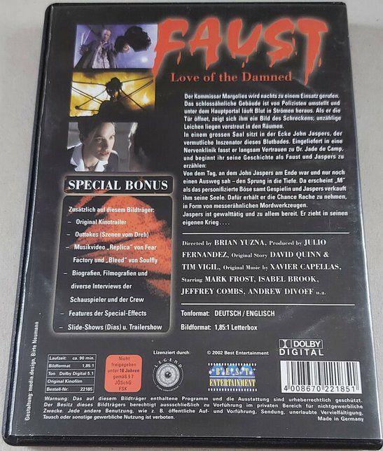 Faust - Love of the Damned  (De & Eng)             ©'2000 2