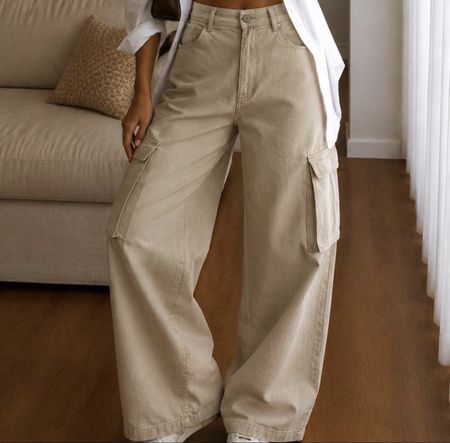 Damen Cargo Hosen beige Grösse 34 neuwertig