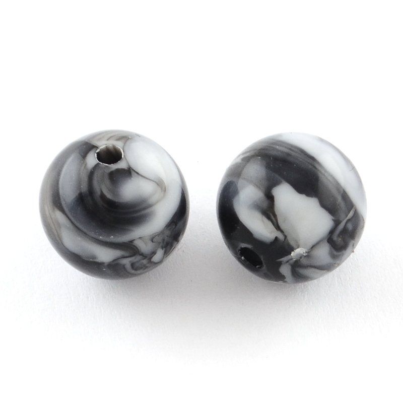 Perle (finte): Acrylperlen Schwarz-Weiss gemustert 8mm / 50Stück – Nuovo (secondo la descrizione) da Rüegsau venduto da Tausendfreund 1
