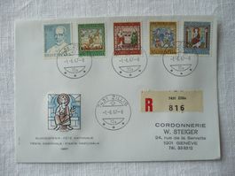 Pro Patria 1967 FDC gest. in Zillis, SBK B133 - B137