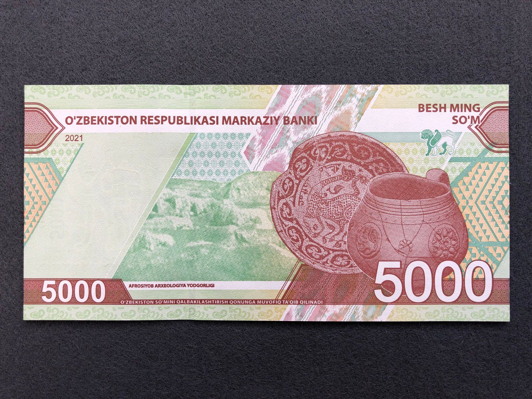 Banconote: Usbekistan - 5000 SO'M - UNC – Nuovo e nell'imballaggio originale da Pfäffikon SZ venduto da Sieben77 1