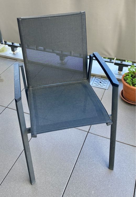Gartenstühle Metall/Kunststoffgeflecht anthrazit Kaufen auf Ricardo