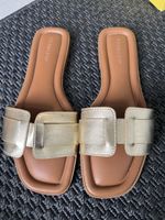 Goldene Sommerschuhe / Pantoletten, Gr. 41, neuwertig!