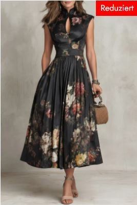 Blumenkleid mit Stehkragen - Neu