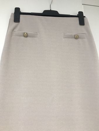 H&M Bleistiftrock Gr. 38 beige, mit Schlitz, neuwertig
