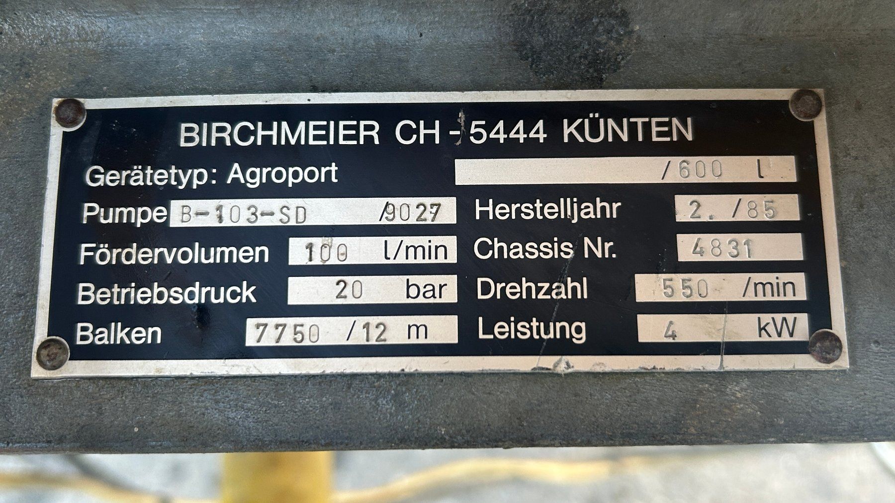 Birchmeier Tutte le macchine: Feldspritze – Usato da Aettenschwil venduto da Stockard 4