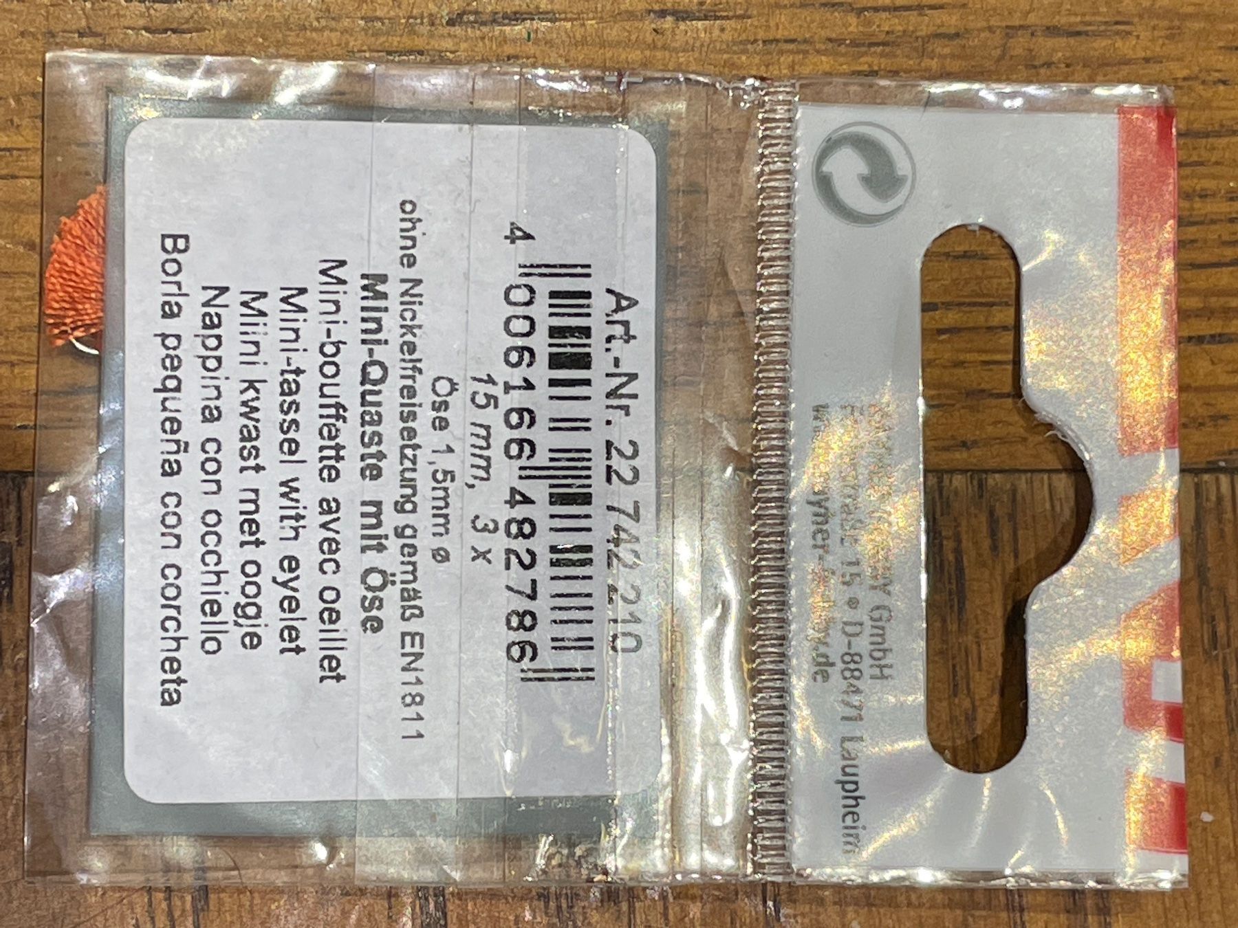 Alle Dekorationen: mini-quaste orange mini-bouffette – Neu und originalverpackt aus Lajoux JU von Briard0 1