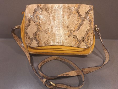Original Sessùn Leder-Umhängetasche Gelb/Python-Look – NEU