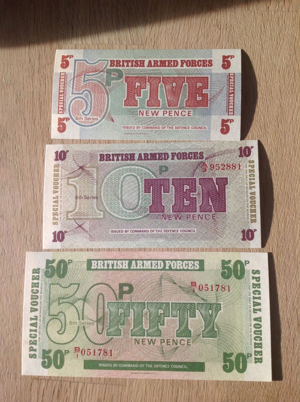 Banknoten: Trois billets de l'armée Britannique UNC – Neu (gemäss Beschreibung) aus Villars-sur-Glâne von Graca03 3