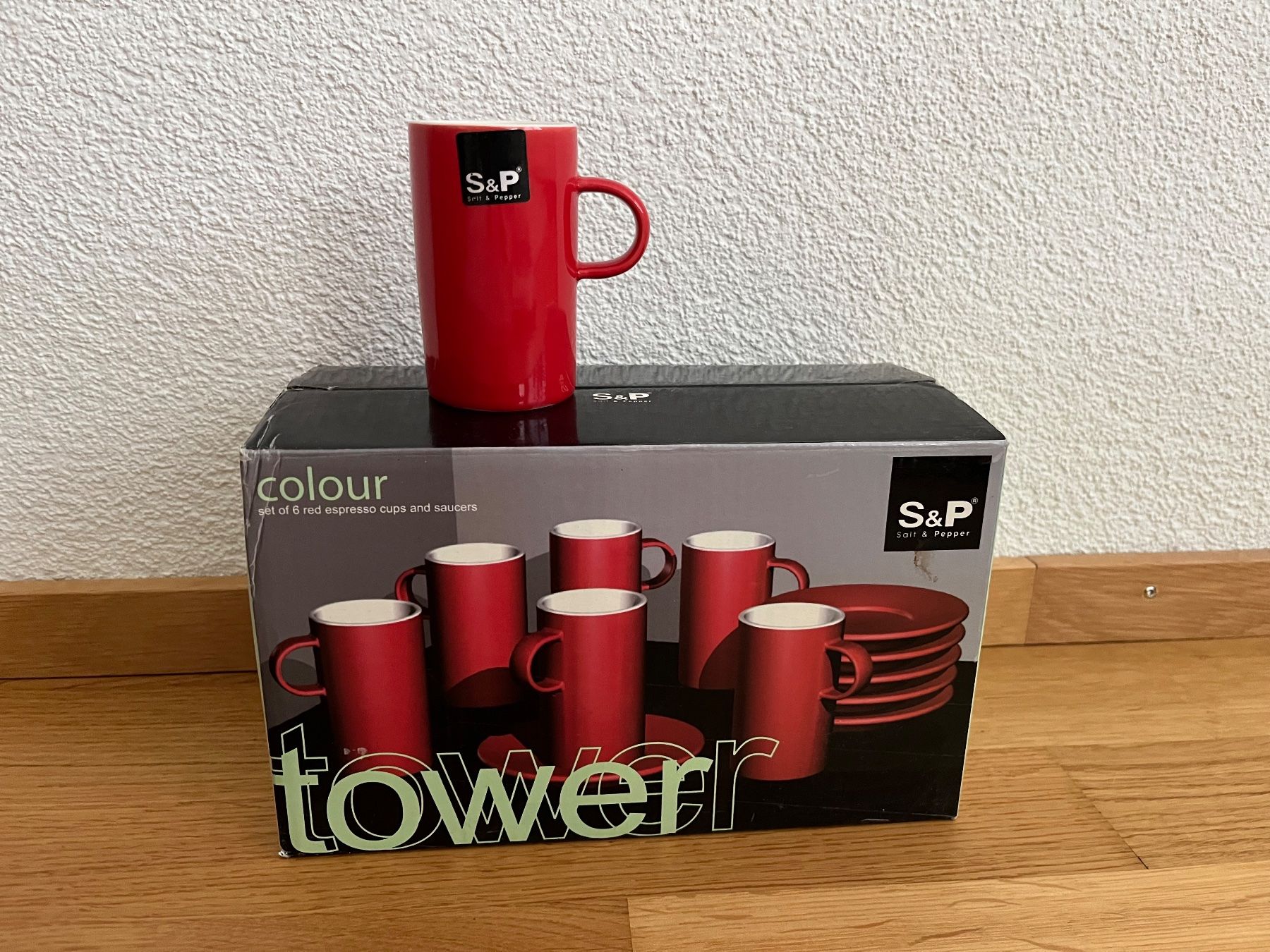 Manor Geschirrsets: Neu Espresso Tassen & Unterteller 6Stk rot – Neu und originalverpackt aus Wollerau von bri_s9qv