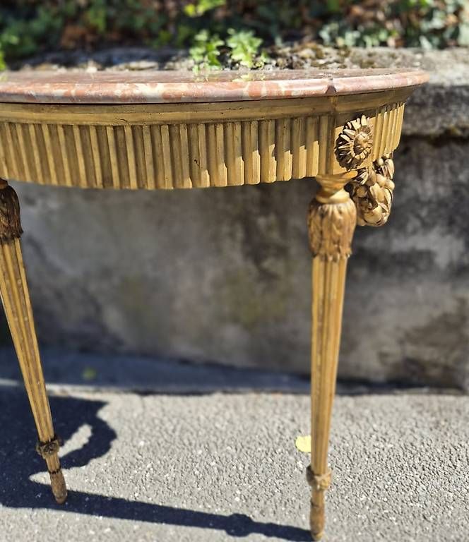 Cassettiere: Table console demi-lune plateau marbre – Usato da Bussigny venduto da ama_2fz8 2