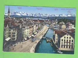 Zürich Limmatquai Ansichtskarte ca. 1920, seltener Fund!