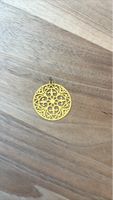 Gold-tone filigree medallion charm/pendant